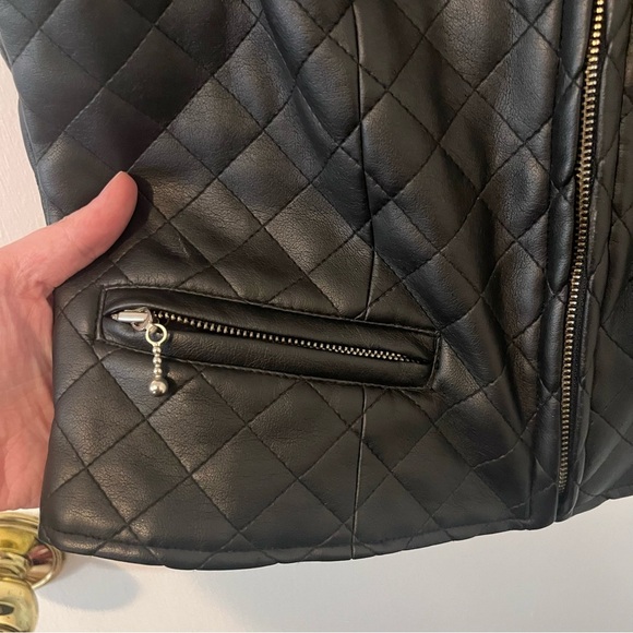 Road Rags Jeans Co Faux Leather Quilted Biker Vest Grunge Large - Picture 4 of 10